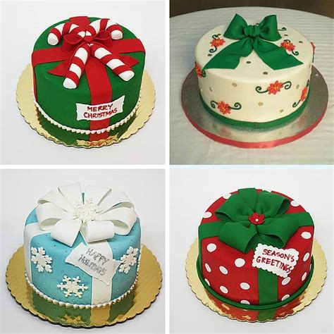 Merry Fondant Friday Mini Christmas Cakes Christmas Cake Designs