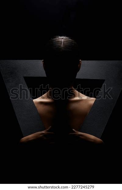 Beautiful Naked Woman Triangle Art Portrait Stock Photo 2277245279