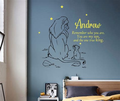 Disney Wall Decal Lion King Wall Decal With Boy Name Decal Etsy