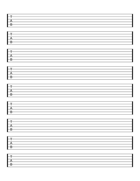 Blank Guitar Tab Template