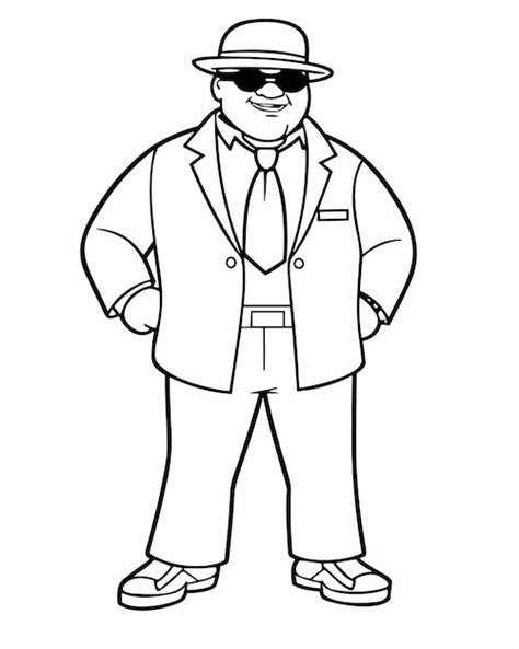 A Cartoon Man In A Suit And Tie Premium Ai Generated Vector