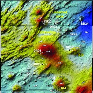 Bathymetric Map Of The Kibblewhite Volcano And The Locations Of Dredge