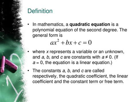 Quadratic Equation - PowerPoint Slides - LearnPick India