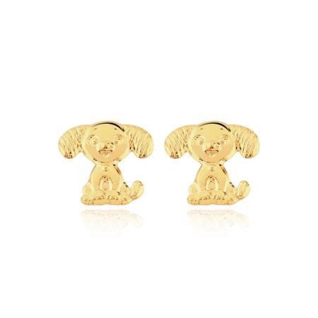 Brinco De Cachorro Folheado Em Ouro 18K JOIAS PETMOM