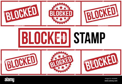 Blocked Rubber Grunge Stamp Set Vector Stock Vector Image And Art Alamy