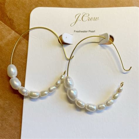 J Crew Jewelry Jcrew Freshwater Pearl Hoop Earrings Poshmark