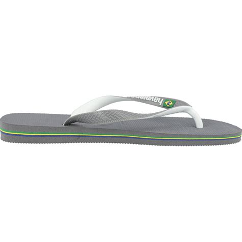 Havaianas Brasil Mix Steel Grey White Rubber Flip Flops Sandals