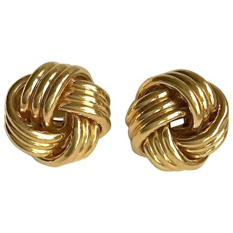 Tiffany and Co. Gold Love Knot Clip Earrings For Sale at 1stdibs