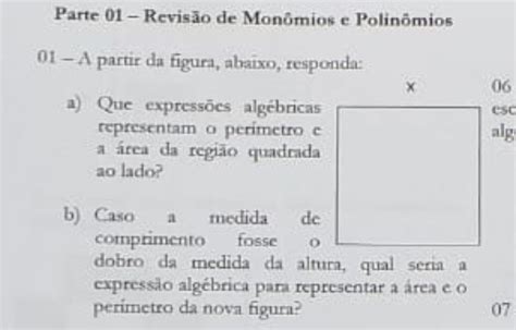 Por Favor Me Ajudem Aaaa Que Expressões Algébricas Representam O