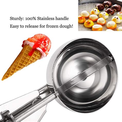 Bixel Ice Cream Scoops With Easy Trigger 304 Stainless Steel Cookie