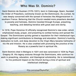 st dominic printable poster wall art saint dominic de guzman digital