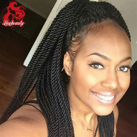 Kinky Twist Braided Lace Front Wigs With Baby Hair Deep Twist Braided ...