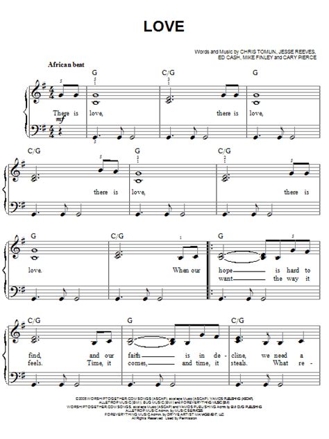 Love Easy Piano Print Sheet Music Now