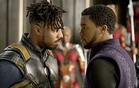 Theavengers New Stills Of Erik Killmonger And Tchalla In Black