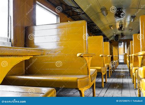 Train Seats in the Old Train. Stock Image - Image of indoors, shiny ...