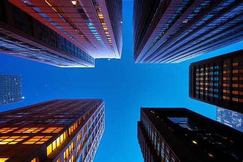 City Buildings Looking Up