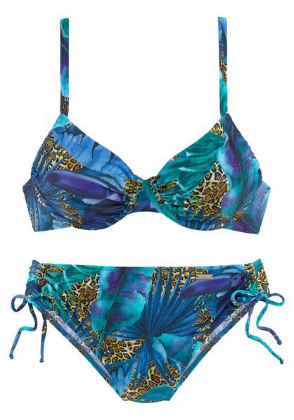 Lascana B Gel Bikini Elena Blau Bedruckt Cup C