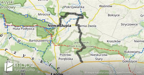 Czarny szlak turystyczny Nowa Słupia Piórków mapa turystyczna pl