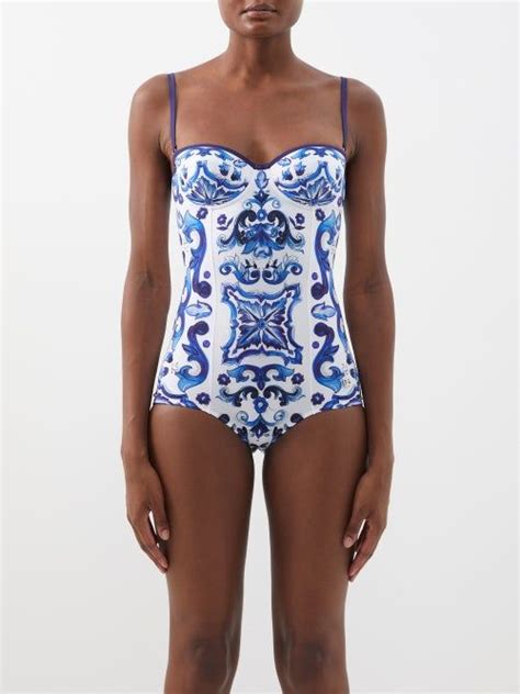 マジョリカプリント カットアウトスイムウェア Dolce and gabbana Beachwear shop Women swimsuits