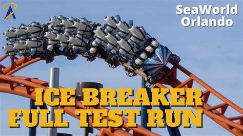 Ice Breaker Roller Coaster Multi Angle Full Test Run At SeaWorld