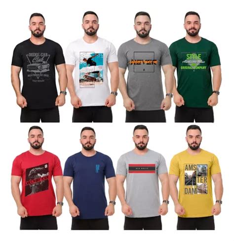 Kit 5 Camisetas Camisas Masculinas Atacado Fio 30 Revenda Frete grátis