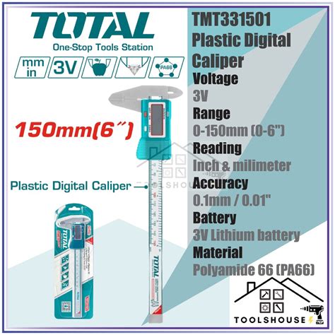 Total Tmt Tmt Plastic Digital Caliper Shopee