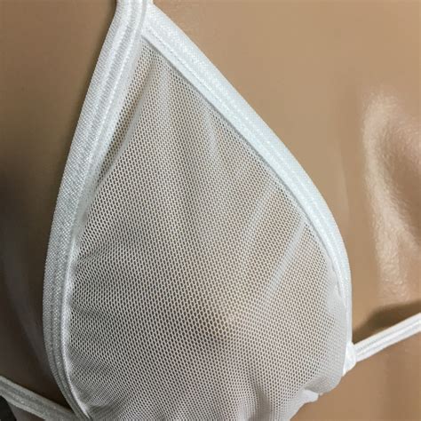 See Thru White Mesh G String Thong Bikini Uncensored Etsy
