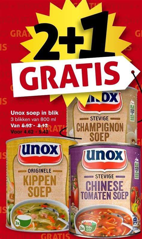 Unox Soep In Blik Ml Aanbieding Bij Hoogvliet