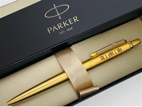 Personalized Pen, Gold Classic Parker Pen, Gold Chrome Parker Jotter Pen, Monogram Pen ...