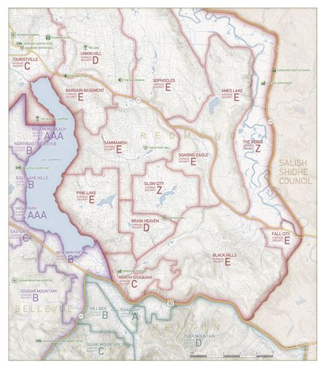 [Seattle] southern Redmond map | Seattle map, Shadowrun, Map