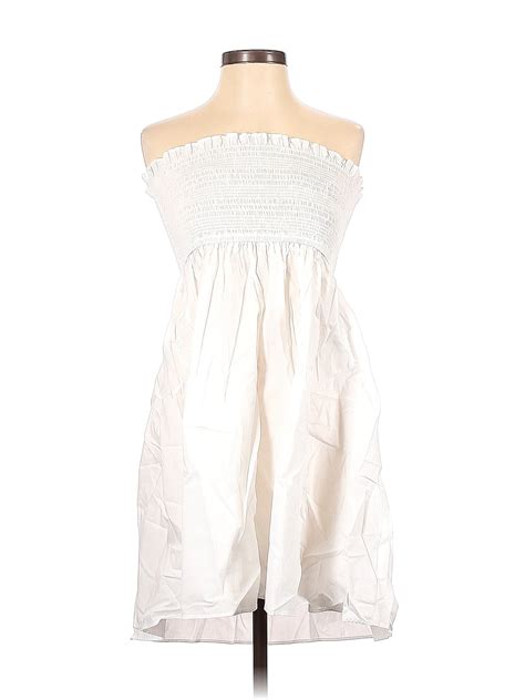 J Crew 100 Cotton Solid White Casual Dress Size S 74 Off ThredUP