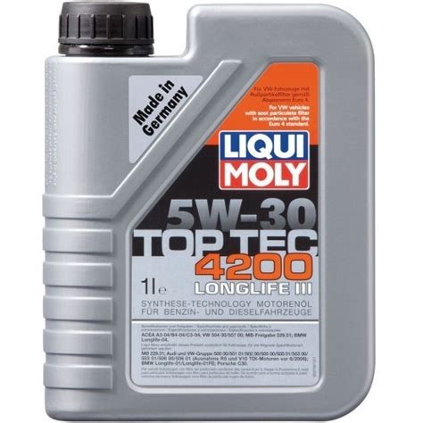 LIQUI MOLY 5W 30 Top Tec 4200 LongLife III 1л Масло моторное купить