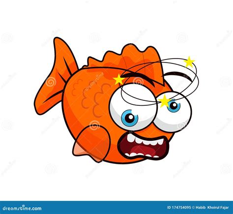 Confused Golden Fish stock vector. Illustration of laught - 174754095