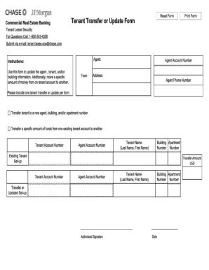 Fillable Online Tenant Transfer Or Update Form Please Use This Form To