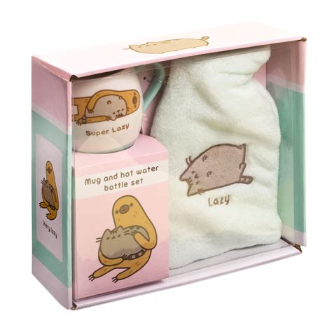 Pusheen Lazy Hot Water Bottle With Cup Elbenwald