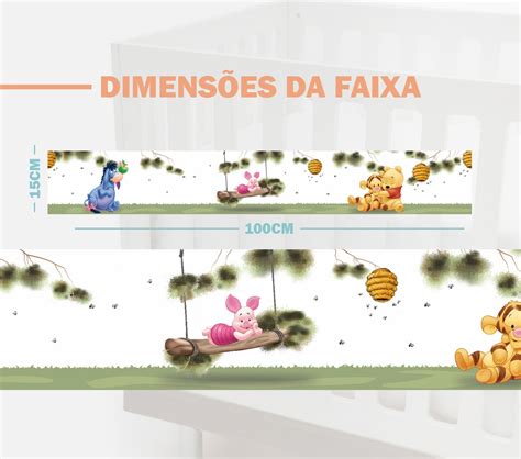 Faixa Decorativa Bebê ursinho mel abelhinhas Quarto Bebê