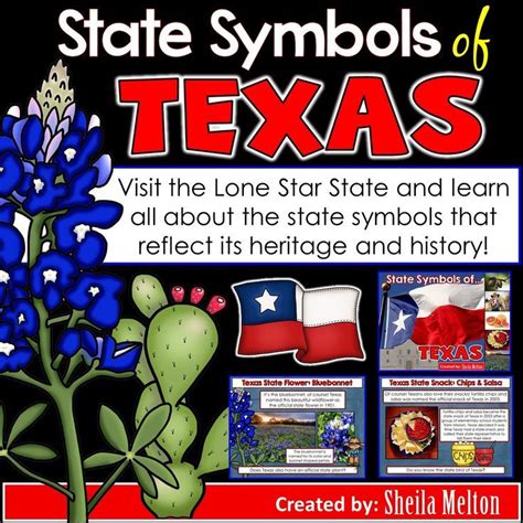 The State Symbols Of Texas Are Displayed In This Poster For Students To