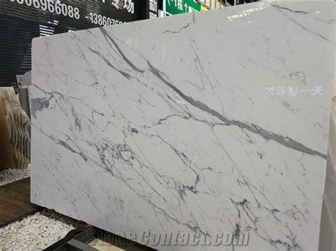 Polished Italy Calacatta White Marble Slabs Tiles From China