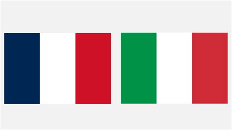 The Flag Of France In The Style Of Italy And The Flag Of Italy In The