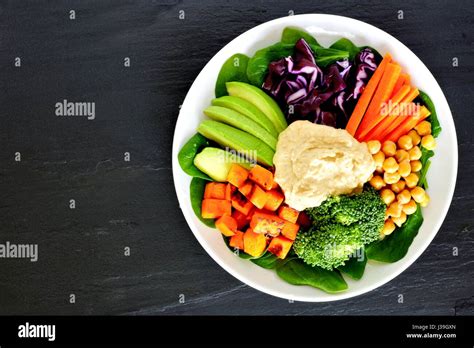 Healthy Nourishment Bowl With Super Foods And Fresh Mixed Vegetables