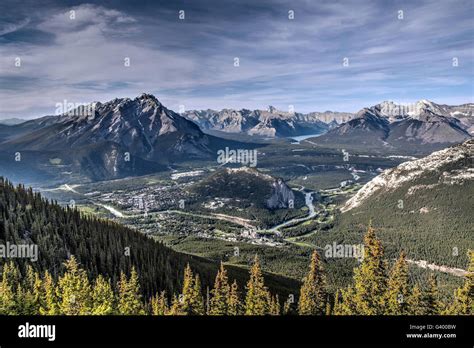 Majestic View Of The Rocky Mountains Encompassing Banff Townsite