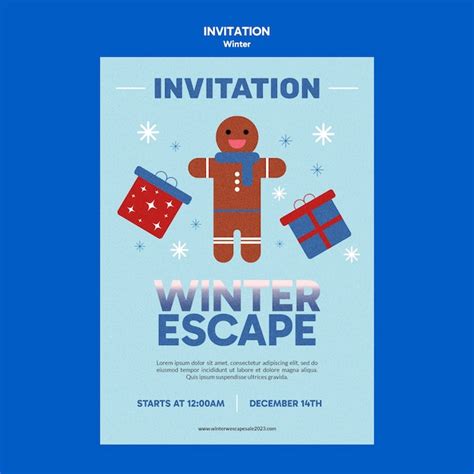 Invitation Sport Hiver PSD 8 000 modèles PSD gratuits de haute