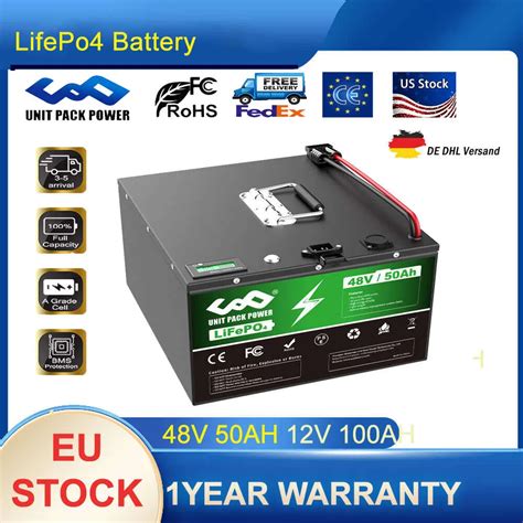 Batterie LiFePO4 48V 50ah Lithium Fer Phosphate À Cycle Profond 12V