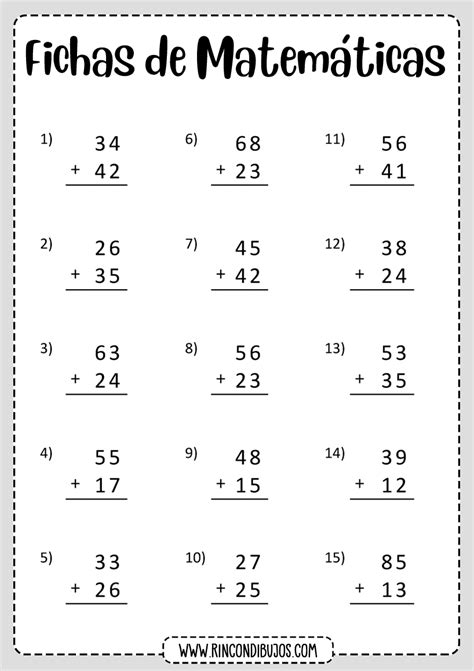 Sumas De Dos Cifras Rincon Dibujos Fichas De Matematicas Fichas Porn