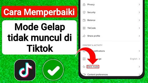 Cara Memperbaiki Opsi Mode Gelap Tiktok Tidak Menampilkan Fitur Baru