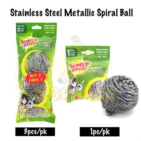 3M Scotch Brite 333 Metallic Spiral Ball 1pc 3pcs Original