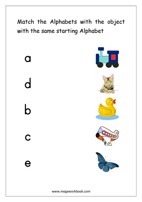 Preschool Match Alphabets With Pictures Worksheets