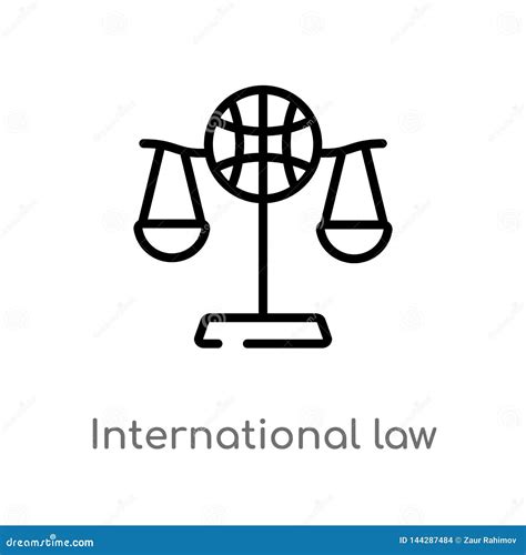 Outline International Law Vector Icon Isolated Black Simple Line