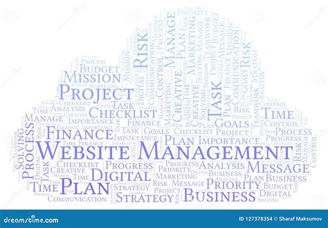 Website Management Word Cloud Made With Text Only Stock Illustration