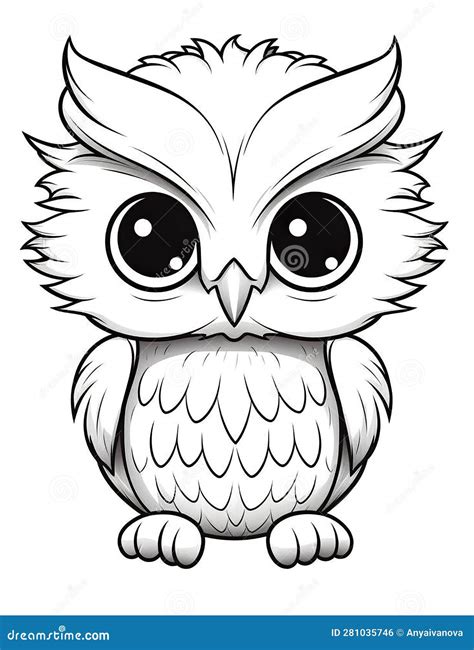 A Cartoon Owl With Big Eyes Generative Ai Image Coloring Book For